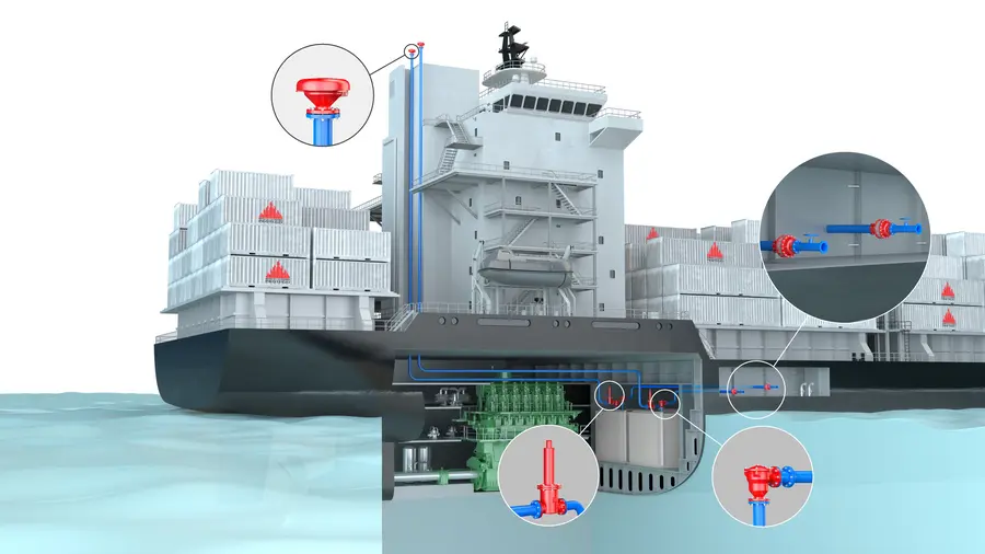 Methanol-fuelled ship with PROTEGO® safety devices installed for protection and efficient operation.