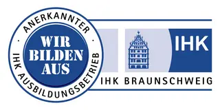 IHK Braunschweig certification logo, recognizing the company's commitment to quality vocational training and education.